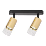 Lampy sufitowe - Podwójny reflektor sufitowy ze złotymi tubami ML0691 z serii RICKY - miniaturka - grafika 1
