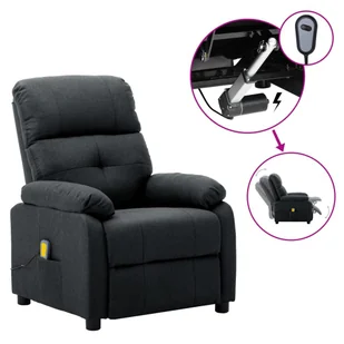 vidaXL Lumarko Elektryczny fotel masujący, rozkładany, ciemnoszary, tkanina! 3073813 - Fotele - miniaturka - grafika 1