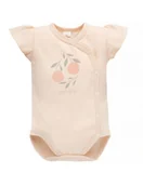 Body dla niemowląt - Pinokio Body niemowlęce bawełniane rozpinane krótki rękaw Summer Garden beżowe, Rozmiar: 56 - miniaturka - grafika 1