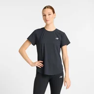 Koszulki i topy damskie - Koszulka damska New Balance WT51227BK czarna - miniaturka - grafika 1