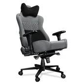 Fotele gamingowe - Yumisu 2052 (Jasnoszaro-Czarny) Tkanina - miniaturka - grafika 1