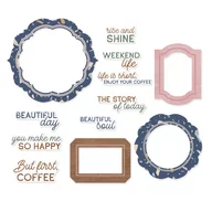 Scrapbooking - P13, Zestaw elementów Frames and Words Coffee break, 12szt. - miniaturka - grafika 1