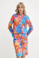 Koszule damskie - Morgan koszula bawełniana damska kolor pomarańczowy relaxed z kołnierzykiem klasycznym CANDY.F - miniaturka - grafika 1