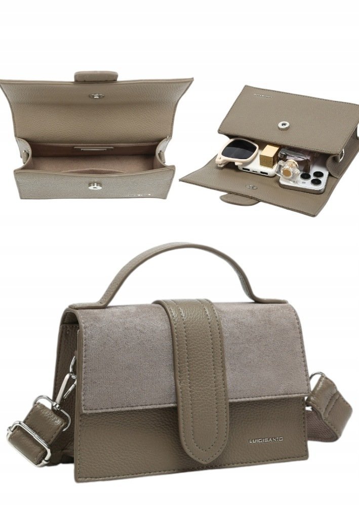 Elegancka Torebka Torba Damska Listonoszka LUIGISANTO HS24015 Taupe