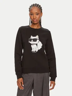 KARL LAGERFELD Bluza Ikonik 2.0 230W1802 Czarny Regular Fit - Bluzy damskie - miniaturka - grafika 1