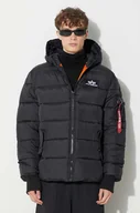 Kurtki męskie - Alpha Industries kurtka Hooded Puffer Alpha FD męska kolor czarny zimowa 118113.03 - miniaturka - grafika 1