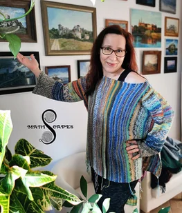 UNIKAT - ręcznie dziergany sweter-ponczo ONE SIZE - Swetry damskie - miniaturka - grafika 1