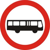 Wyposażenie miejsc publicznych - Znak drogowy zakazu B-3A Zakaz wjazdu autobusów - miniaturka - grafika 1