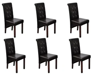 Komplet 6 tapicerowanych krzeseł pikowanych wenge S2-D38 - Krzesła - miniaturka - grafika 1