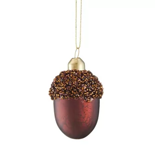 Bombka szklana brązowa ŻOŁĄDŹ 8 cm VILLA ITALIA - Bombki - miniaturka - grafika 1
