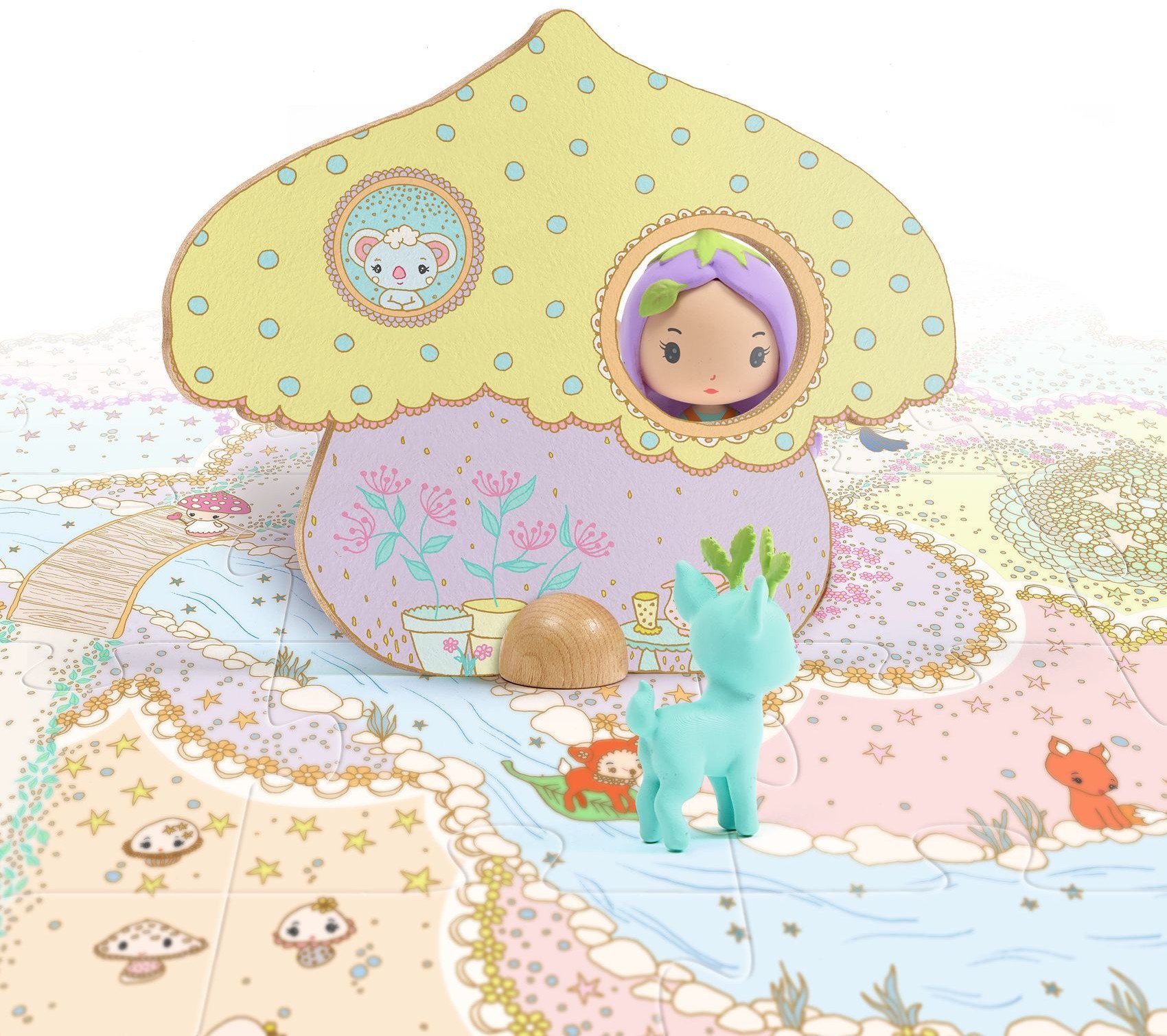 Djeco Tinyly - Milžiniška dėlionė su figūrėles - Lili ir Polas 33 det.