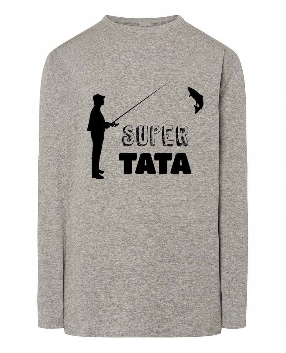 Longsleeve na Dzień Taty Prezent Super TATA Wędkarz r.L