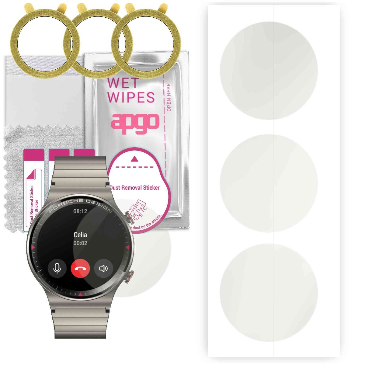 3x Folia hydrożelowa MATOWA do Huawei Porsche Design Watch GT 2 - apgo Smartwatch Hydrogel MATTE Protection Ochrona na ekran smartwatcha
