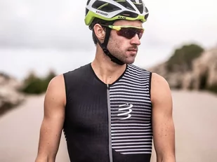 COMPRESSPORT Triathlonowa koszulka kompresyjna TRI POSTURAL TANK TOP 2020 czarna - Koszulki sportowe męskie - miniaturka - grafika 3