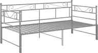 Łóżka - Elior Szare metalowe łózko rozkładane 90x200 cm - Rego - miniaturka - grafika 1