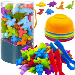 montessori dinozaury do nauki kolorow liczenia 48 - Układanki dla dzieci - miniaturka - grafika 1