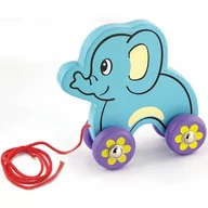 Zabawki interaktywne dla dzieci - VIGA TOYS Viga Zestaw do ciągnięcia drewniany słonik 50091 - miniaturka - grafika 1
