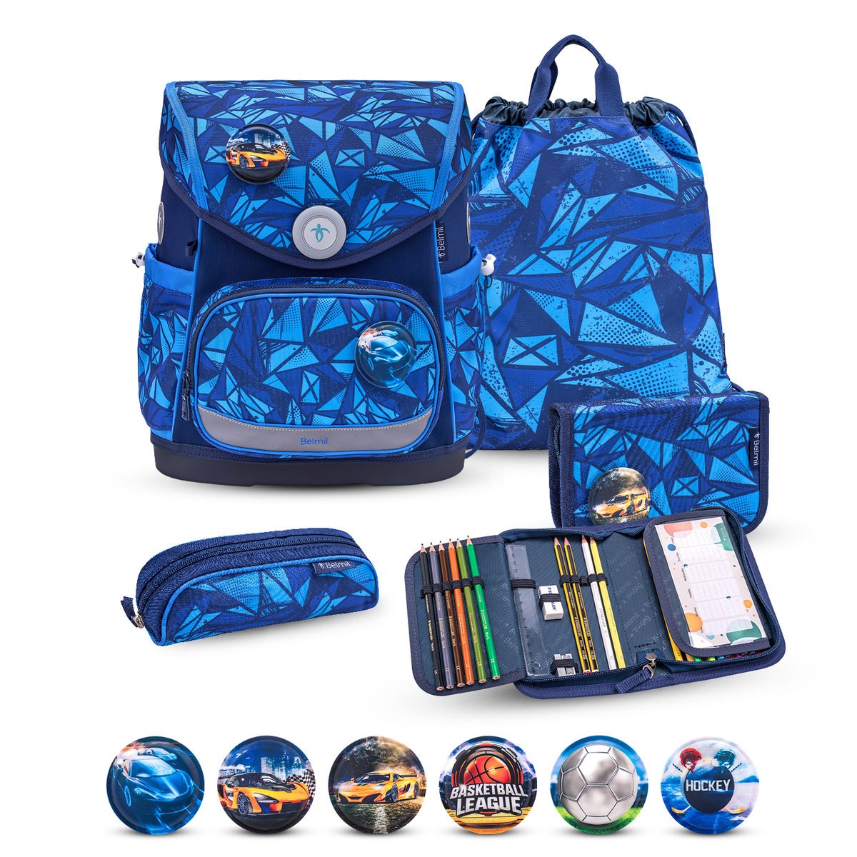 Premium Compact Plus Glacier Blue – 5-częściowy zestaw szkolny