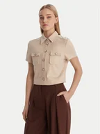 Koszule damskie - Guess Koszula W6RH83 KCMU2 Beżowy Regular Fit - miniaturka - grafika 1