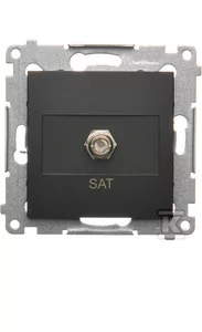 Kontakt Simon Simon 54 Gniazdo antenowe SAT pojedyncze (moduł). Do instalacji indywidualnych czarny mat DASF1.01/49 DASF1.01/49 - Gniazdka elektryczne - miniaturka - grafika 1
