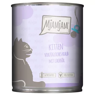 MjAMjAM Kitten, 6 x 800 g - Wykwintna cielęcina z olejem z łososia - Mokra karma dla kotów - miniaturka - grafika 1