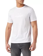 Koszulki męskie - Armani Exchange Męski t-shirt z folii złotej, biały, XXL - miniaturka - grafika 1