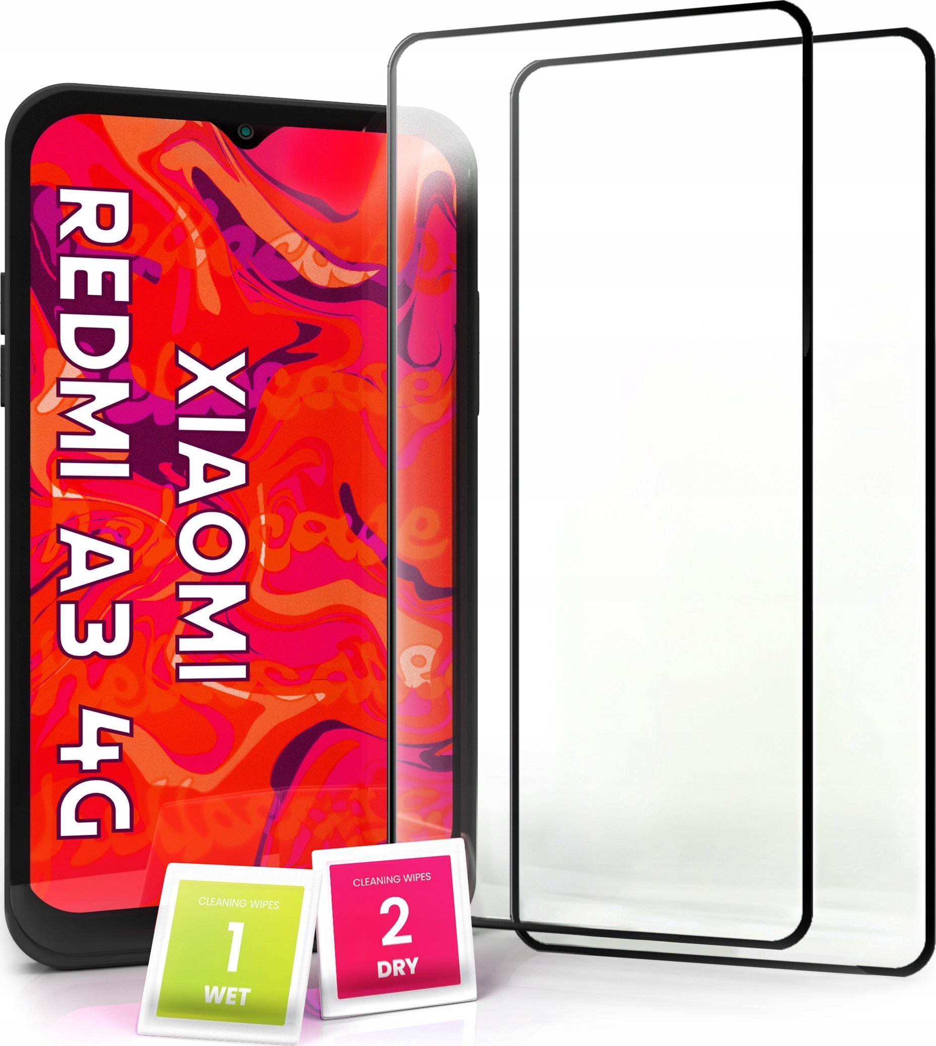 Hello Case 2-pak Szkło Hartowane do Xiaomi Redmi A3 4G Global Na cały ekran 5D 9H