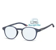 Okulary korekcyjne, oprawki, szkła - Owalne okulary zerówki do komputera Blue Light +2.50 - miniaturka - grafika 1