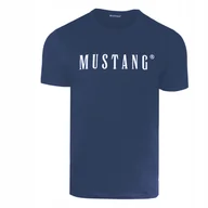 Koszulki męskie - Mustang Koszulka Męska T-shirt Bawełniana 4222 Indigo Rozmiar L - miniaturka - grafika 1