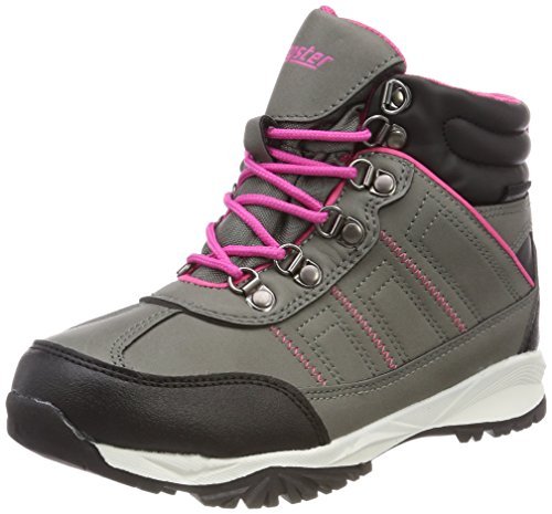 Gregster Dziecięce buty trekkingowe do sznurowania odporne na działanie wody i przepuszczające powietrze wysokie buty trekkingowe wygodne lekkie buty dziecięce do aktywności na świeżym powietrzu buty trekkingowe dla chłopców i dziewczynek, szary - Szary, szary, różowy. - 30 EU
