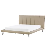 Łóżka - Beliani Łóżko ekoskóra 180 x 200 cm beżowe BETIN - miniaturka - grafika 1