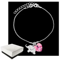 Biżuteria dla dzieci - Bransoletka dla Dziewczynki Słonik Serce Srebro 925 Urodziny PREZENT - miniaturka - grafika 1