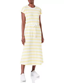 Sukienki - ONLY Sukienka damska Onlmay S/S midi Stripe Dress JRS, Lemon Meringue/Stripes:cloud Dancer (Kia), L - grafika 1