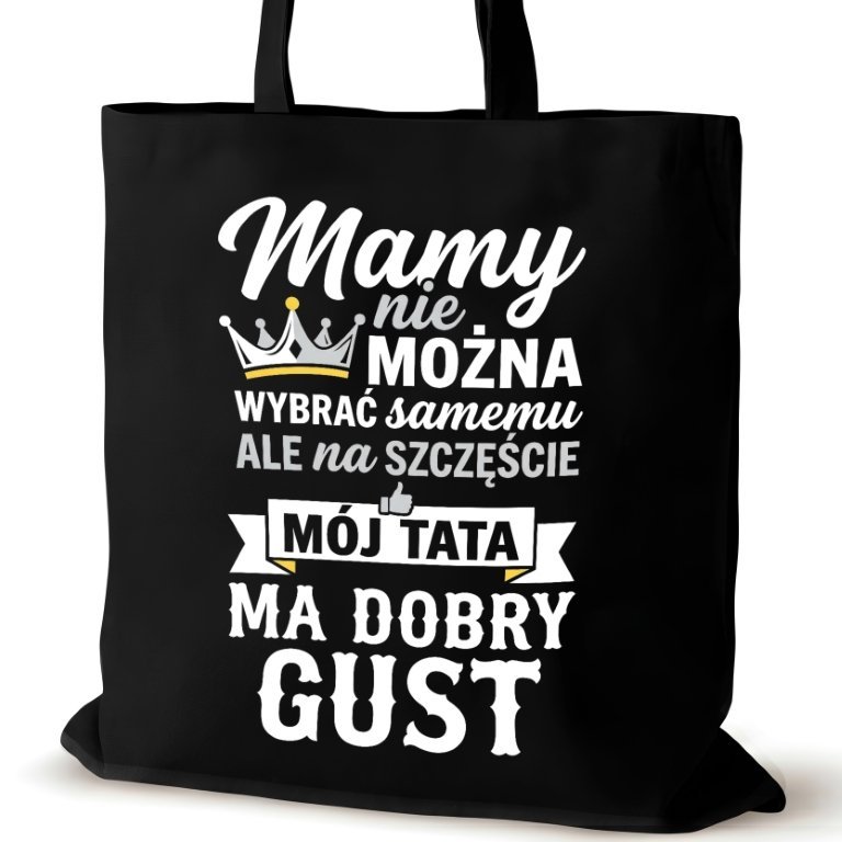 Torba bawełniana dla MAMY czarna na ramię napisem pracy walentynki