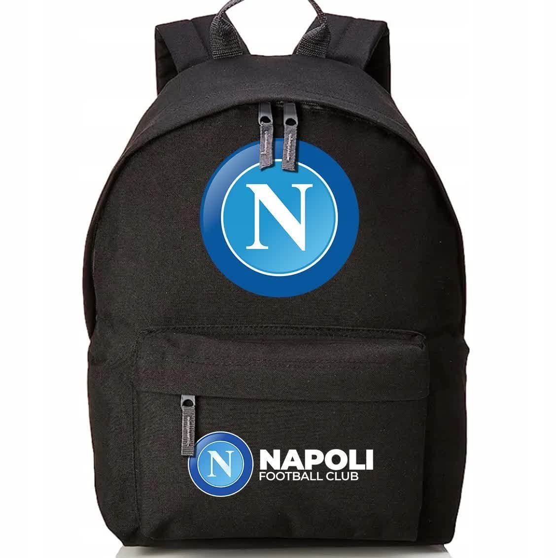 Plecak Szkolny Czarny NAPOLI FOOTBALL CLUB Kluby Piłkarskie Piłkarze Wzory