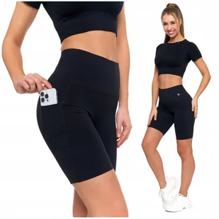 Legginsy Kolarki Szorty Damskie Sportowe Wysoki Stan Kieszenie MORAJ XXL - Legginsy - miniaturka - grafika 1