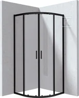 Kabiny prysznicowe - Kabina Onnline New półokrągła, profil nero, szkło transparentne 90x195cm - miniaturka - grafika 1