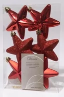 Bombki - Bombki choinkowe czerwone gwiazdki zestaw 6 szt. - miniaturka - grafika 1