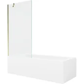 Wanny - Mexen Vega wanna prostokątna 150 x 70 cm z obudową i parawanem 1-skrzydłowym 90 cm, transparent, złoty - miniaturka - grafika 1