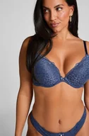 Biustonosze - Hunkemöller Wyściełany biustonosz push-up z fiszbinami Marine Niebieski - miniaturka - grafika 1