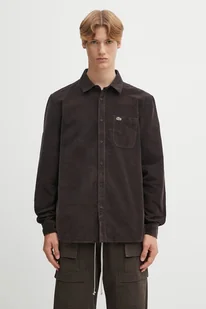 Lacoste koszula sztruksowa męska kolor brązowy regular z kołnierzykiem klasycznym CH3346 - Koszule męskie - miniaturka - grafika 1