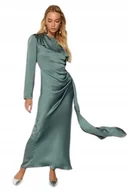 Sukienki - TRENDYOL ZIELONA SUKIENKA MAXI Z DŁUGIM RĘKAWEM I WIĄZANIEM 46 5AA - miniaturka - grafika 1