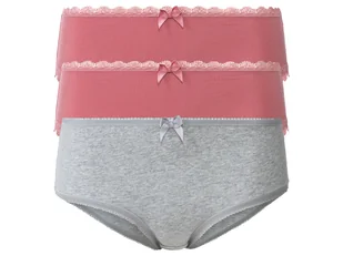 esmara® Hipstery damskie z biobawełną, 3 pary (XS (32/34), Szary/różowy) - Bielizna ciążowa - miniaturka - grafika 1