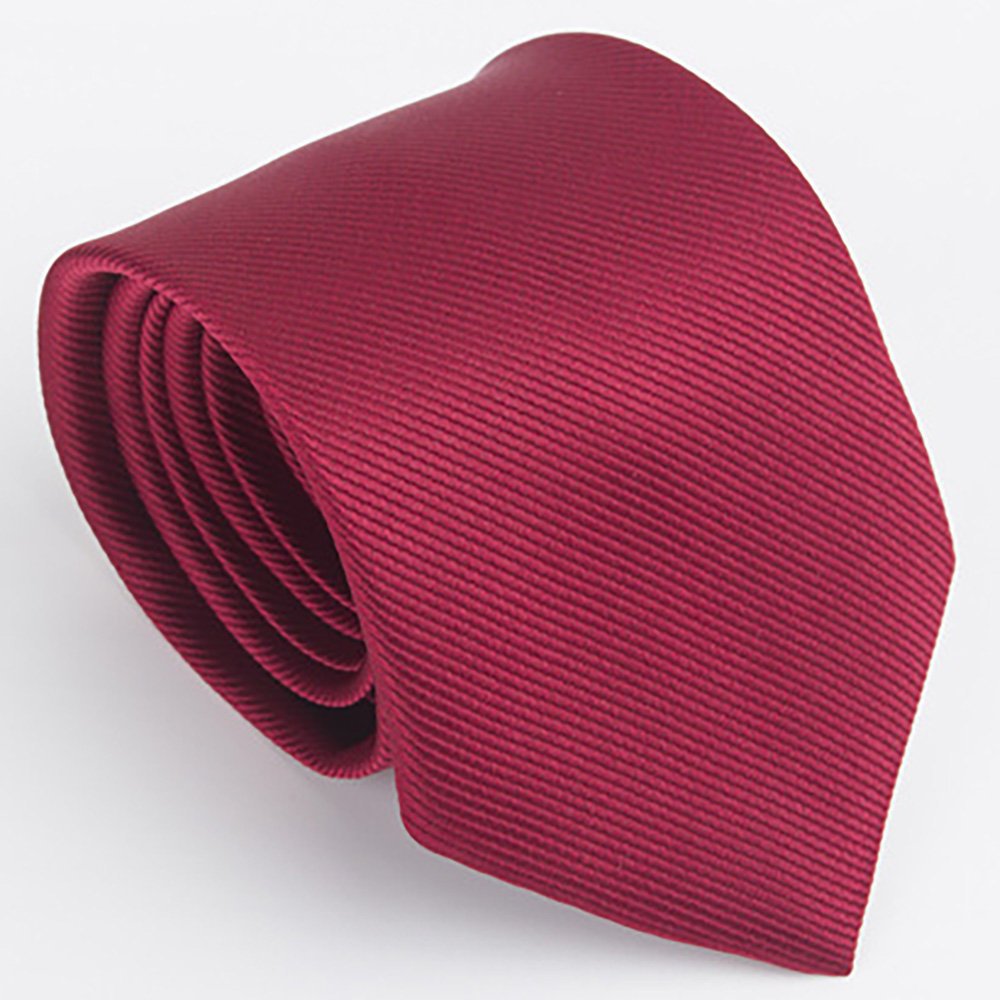 Elegancki krawat męski klasyczny bordowy gładki lekko błyszczący modny
