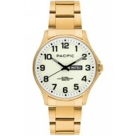 Zegarki męskie - Złoty męski zegarek na bransolecie PACIFIC SMB-1073D-05 - miniaturka - grafika 1