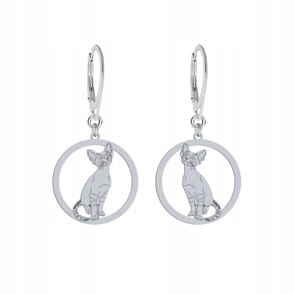 Kolczyki Srebrne Kot Syjamski 925 Biżuteria Kobieta Prezent GRAWER GRATIS