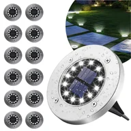Lampy ogrodowe - 12x Lampka Solarna Ogrodowa Wbijana 12 LED, Gruntowa Lampa Najazdowa Wodoodporna BLIXTAR - miniaturka - grafika 1