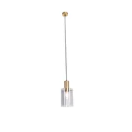 Lampy sufitowe - QAZQA Inteligentna lampa wisząca mosiężna z dymionym szkłem z WiFi A60 - Vidra - miniaturka - grafika 1
