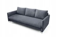 Sofy i kanapy - Trzyosobowa elegancka sofa BELIS BOUCLE granatowa z funkcją spania - miniaturka - grafika 1