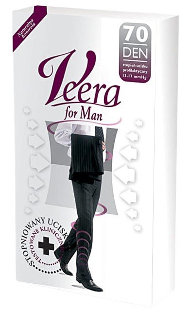 Veera Skarpety Przeciwżylakowe 70 Den Męskie Skin Life Kolor Czarny, Rozmiar 1/S